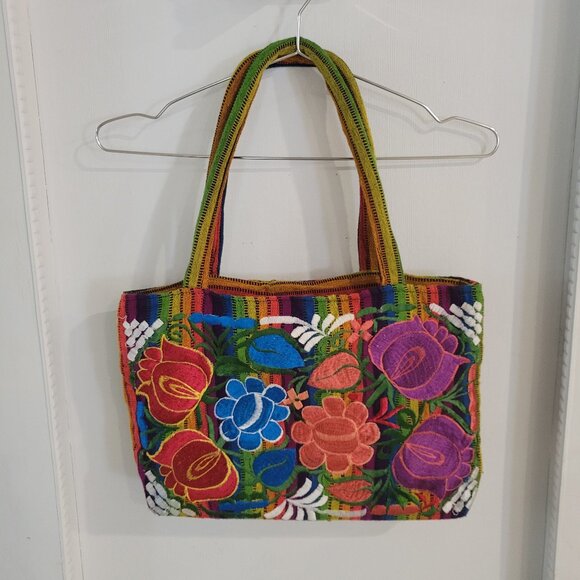 Handbags - Handmade Floral Embroidered Mexican Shoulder Bag